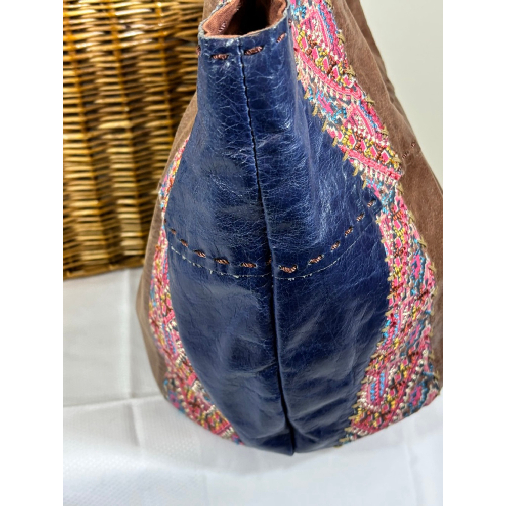 The Sak Brown and Blue Tote with Pink Accents - Picture 9 of 16